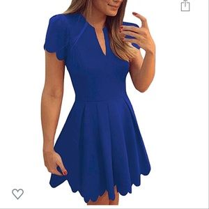 Blue scallop dress